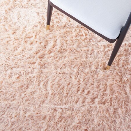 Safavieh 3 x 5 ft. Faux Sheep Skin Power Loomed Rectangle Area Rug, Light Pink FSS115U-3
